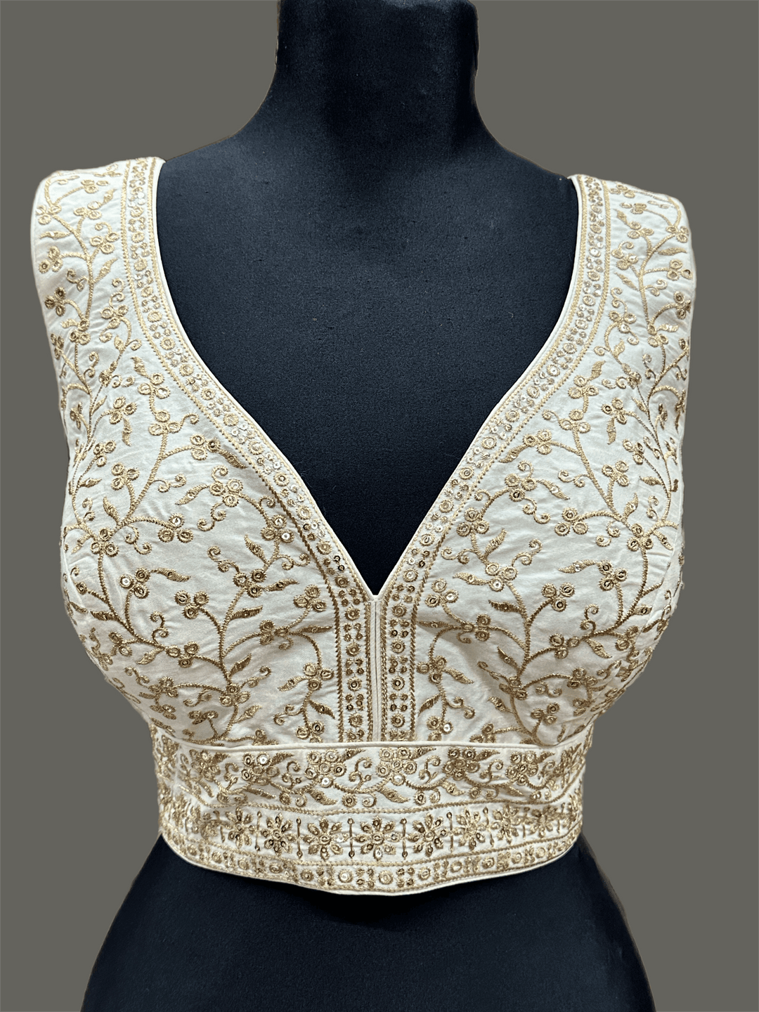 Elegant Gold Sequin Embroidered Blouse – Traditional Indian Wear - Shree