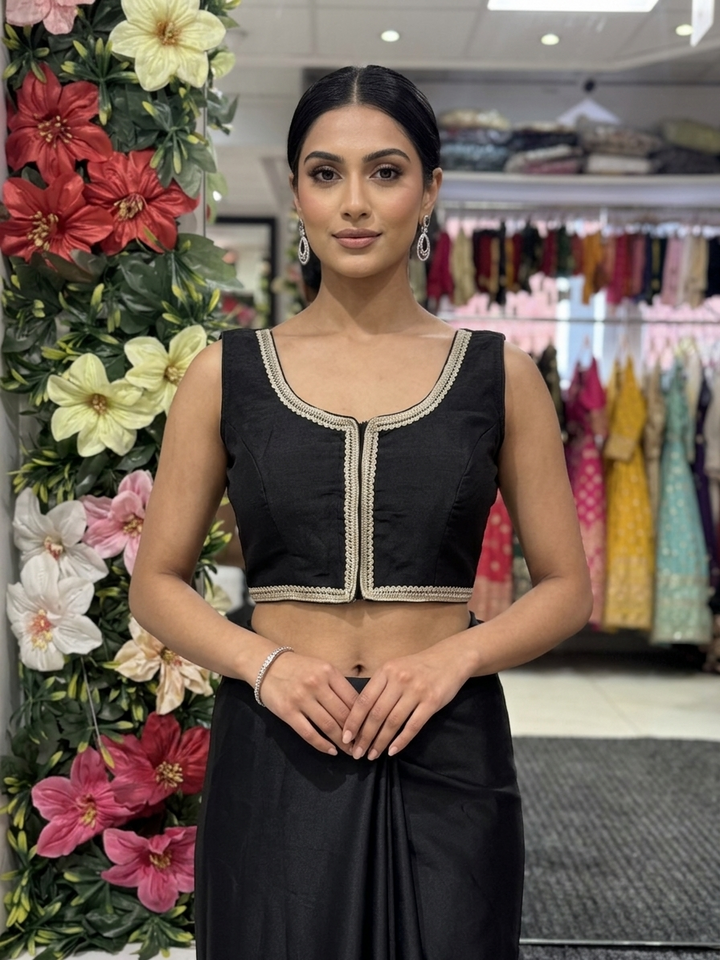 Raw Silk Blouse with Gota Patti