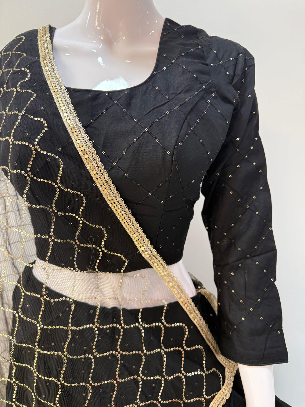 Black Sequin Blouse – Perfect for Versatile Ethnic Styling - Shree