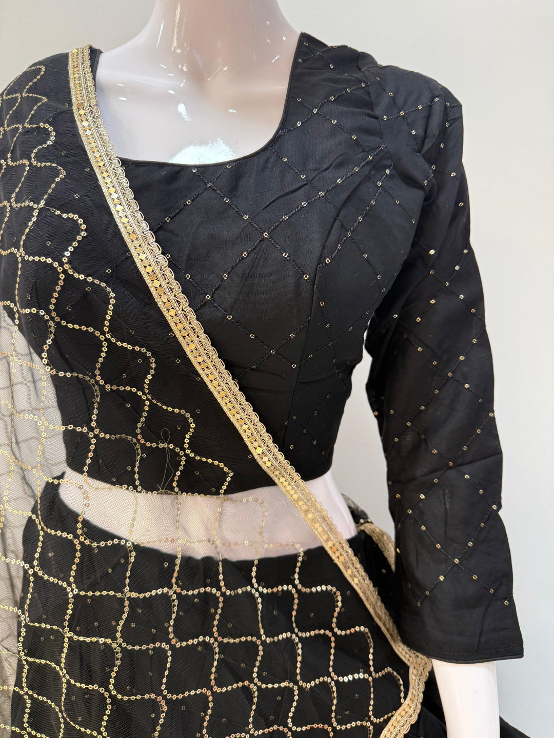 Black Sequin Blouse – Perfect for Versatile Ethnic Styling - Shree