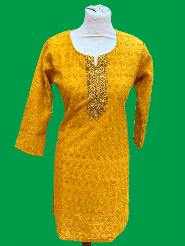 Cotton Lucknowi Kurti - Short Length in Various Colours - Shree Shringar