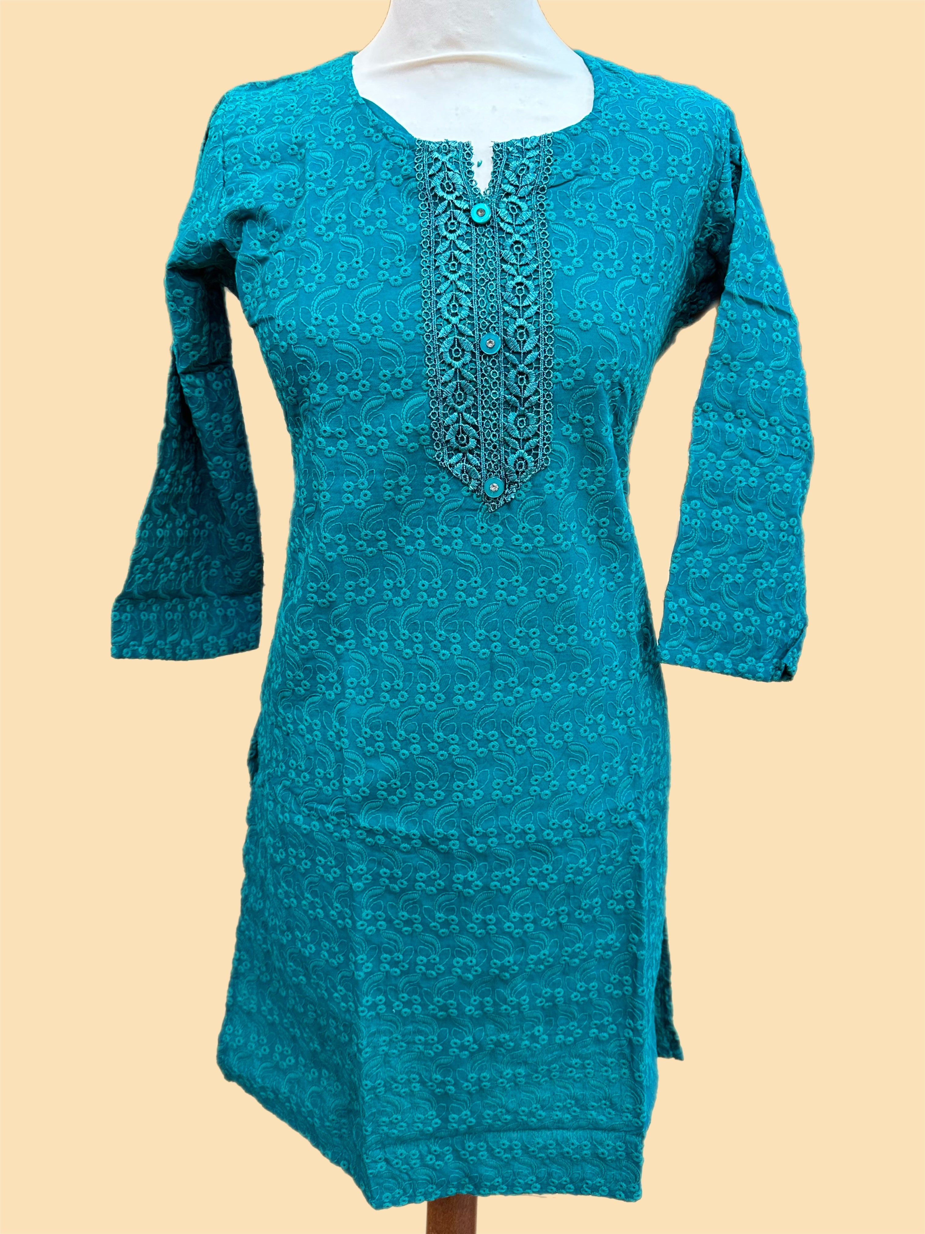 Buy BARDSLEY Shree SAI Textiles Women's New Fancy Regular Fit Reyon Short  Sleeve V-Neck Casual Kurti & Patiyala (Color:-Green) (Size:-4XL) at  Amazon.in