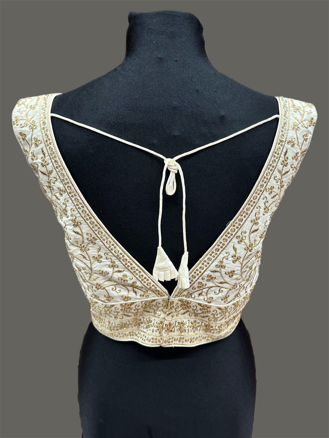 Elegant Gold Sequin Embroidered Blouse | Sizes 32, 38 & 40 with Expandable Margin - Shree Shringar