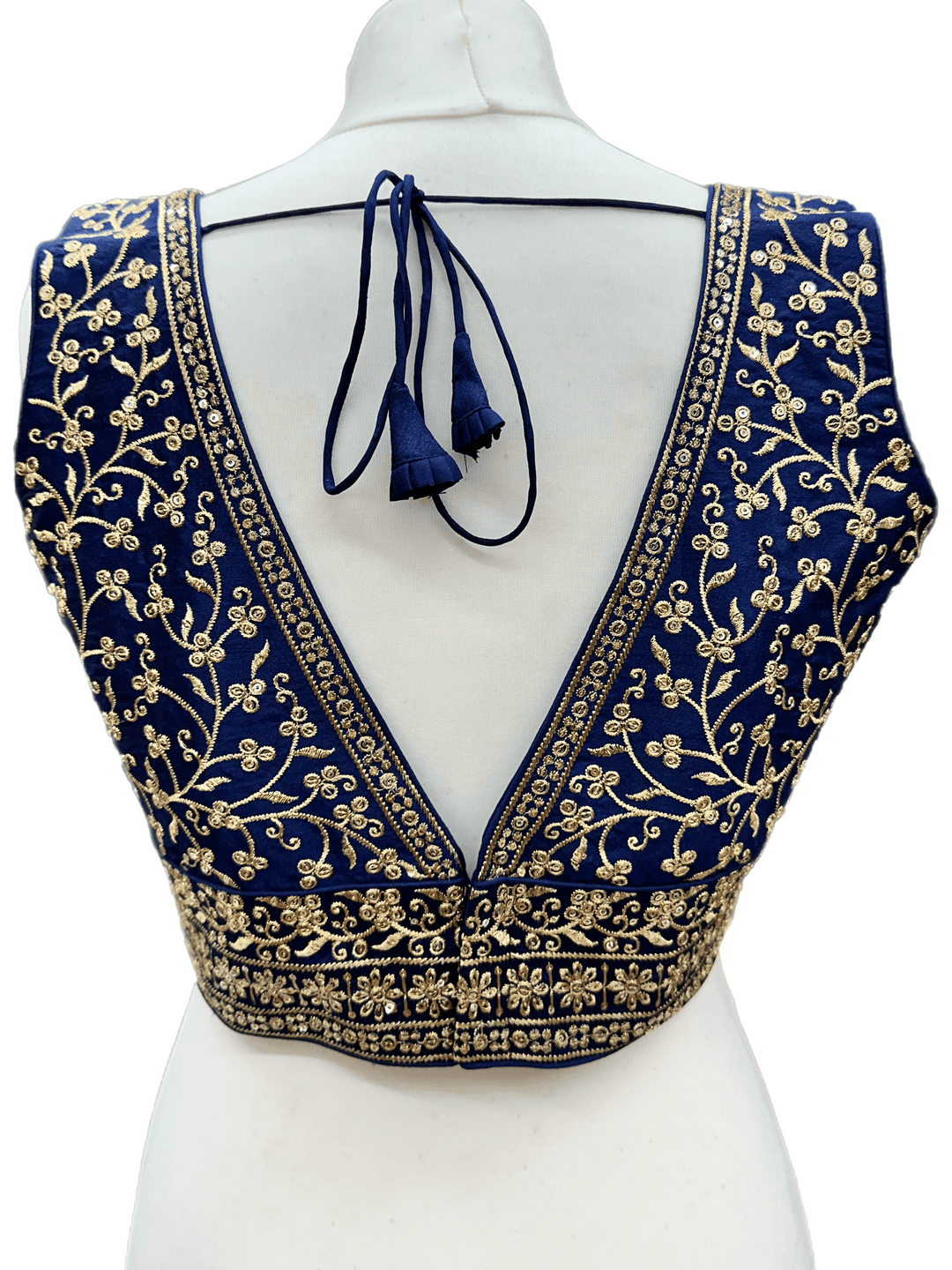 Elegant Gold Sequin Embroidered Blouse | Sizes 32, 38 & 40 with Expandable Margin - Shree Shringar