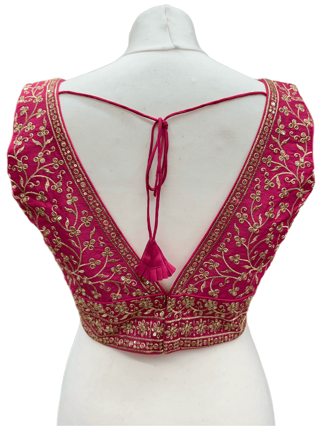 Elegant Gold Sequin Embroidered Blouse | Sizes 32, 38 & 40 with Expandable Margin - Shree Shringar