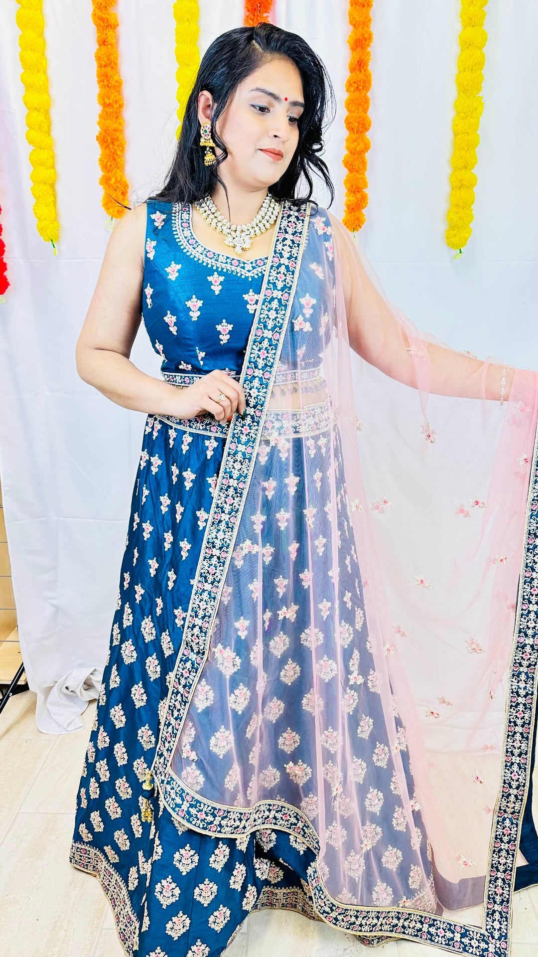 Readymade Raw Silk Lehenga Choli with Net Dupatta - Elegant Embroidery & Dazzling Diamond Work - Shree Shringar