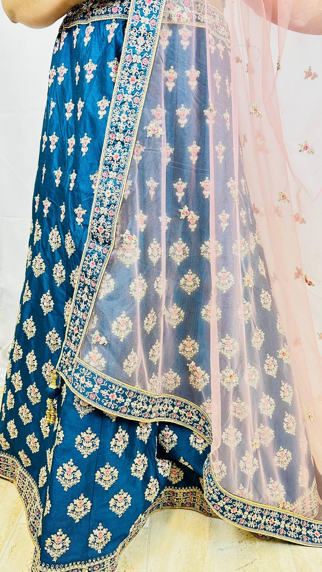 Readymade Raw Silk Lehenga Choli with Net Dupatta - Elegant Embroidery & Dazzling Diamond Work - Shree Shringar