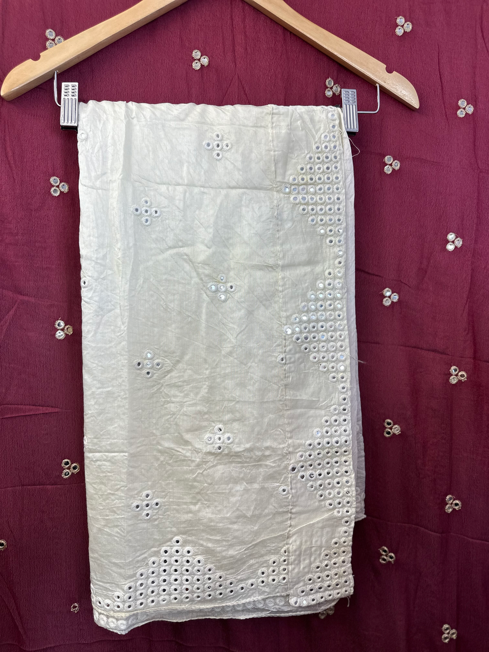 Luxurious Cotton Sequin Dupatta - 2.5m Length - Shree Shringar