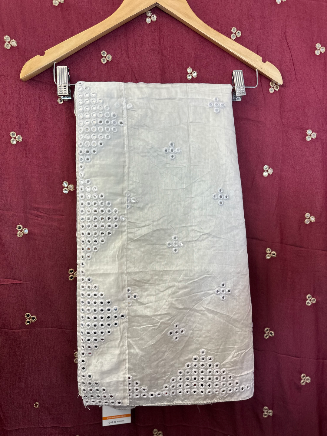 Luxurious Cotton Sequin Dupatta - 2.5m Length - Shree Shringar