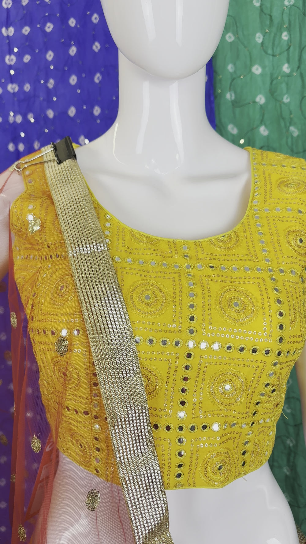 Video of Circle Sequin Lehenga Choli Set - Versatile Blouse & Free-Size Skirt with Elegant Net Dupatta - Shree Shringar