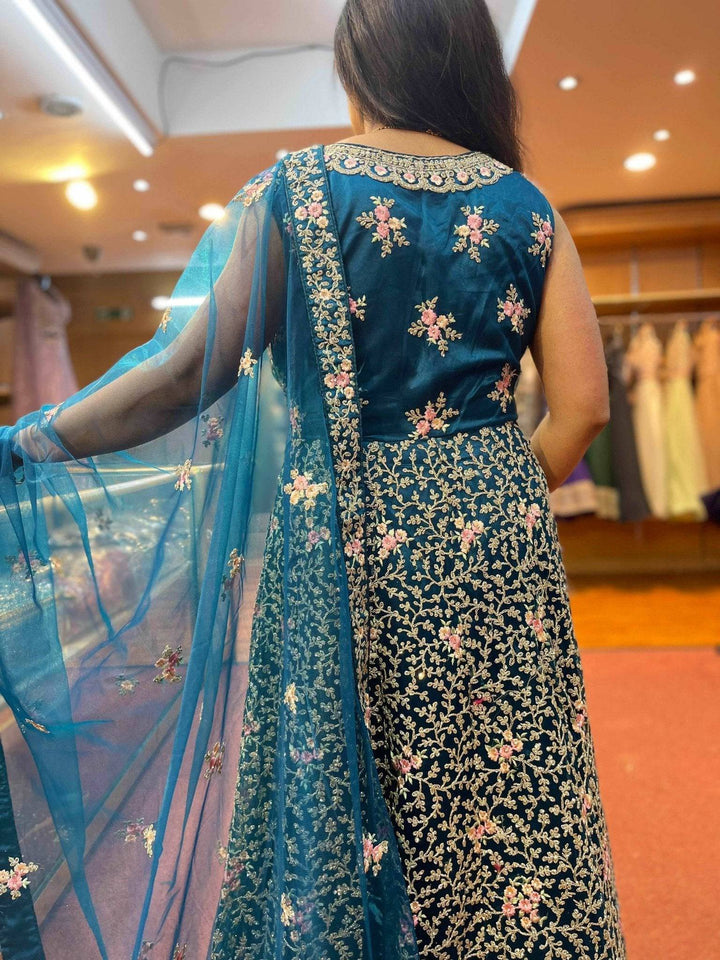 Anarkali Long Gown With Full Sleeves - Shree Shringar