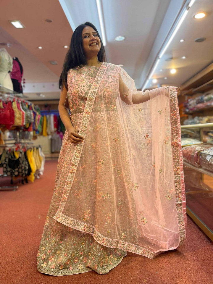 Anarkali Long Gown With Full Sleeves - Shree Shringar