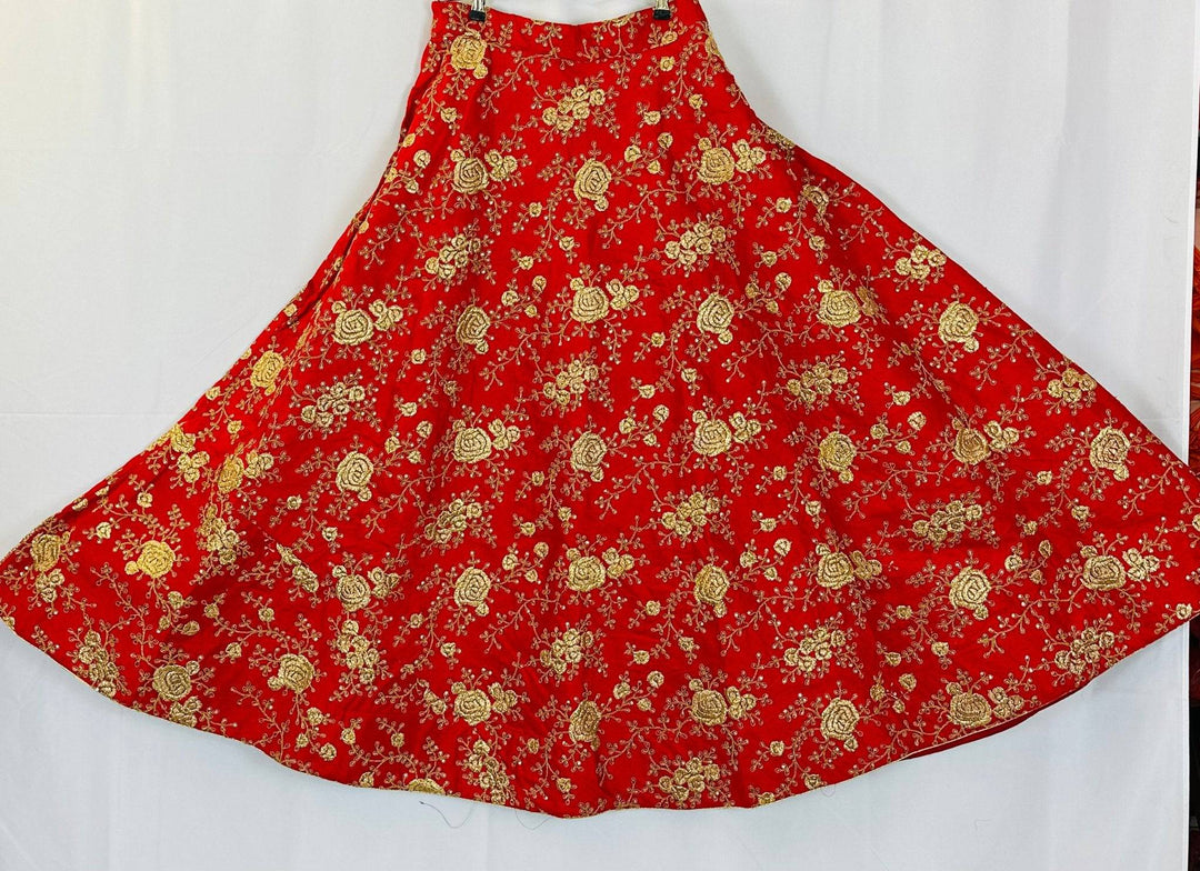 Heavy Embroidery Skirt - 40-inch Extravagance | Artistic Craftsmanship - Shree Shringar